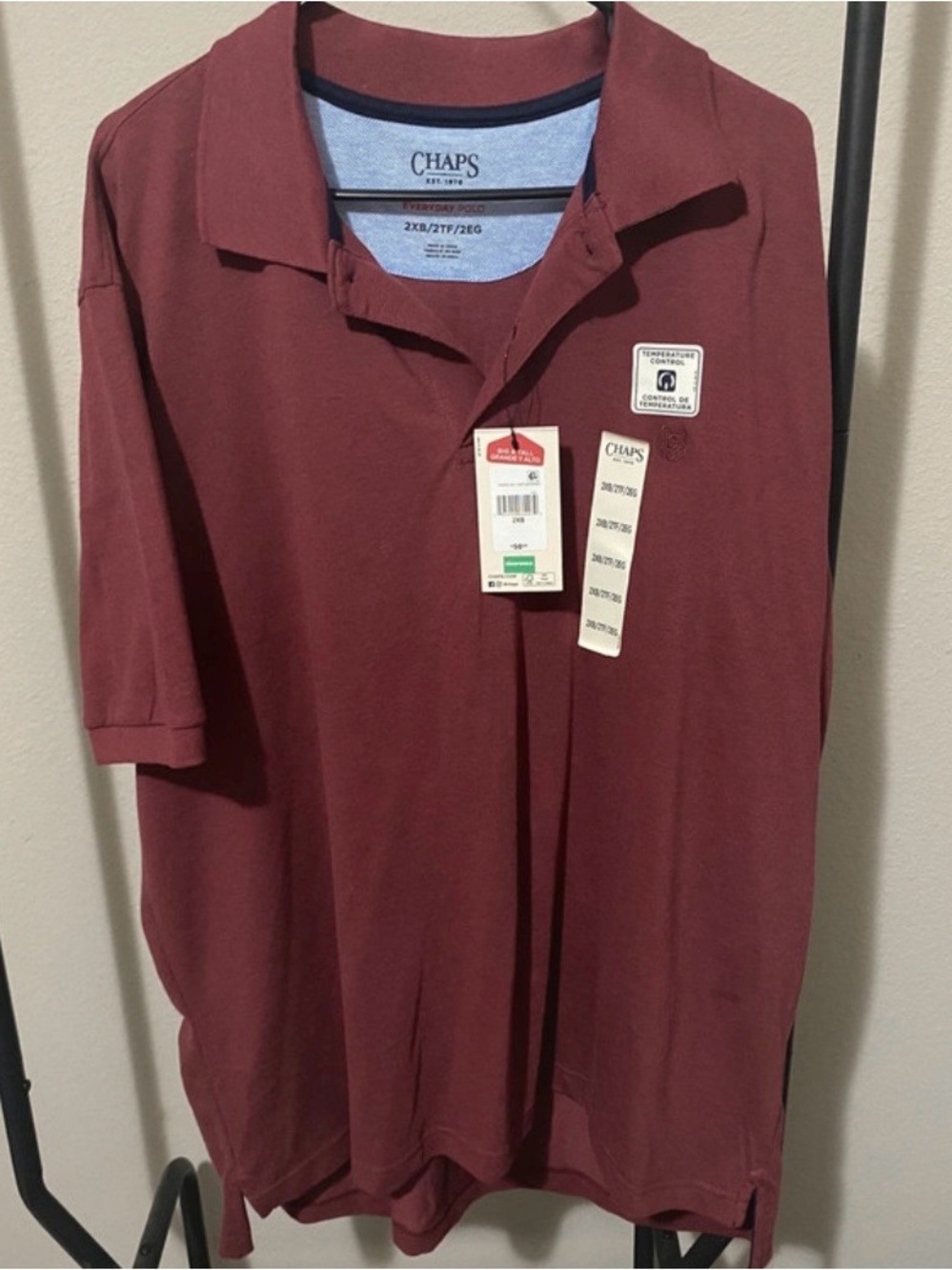 Chaps Men's Polo Shirt - Maroon size 2XB